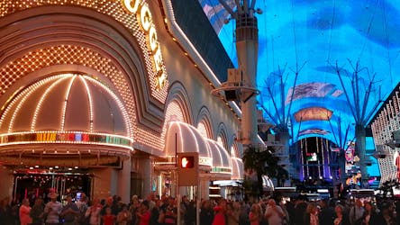 Downtown Las Vegas Fremont Street dopo il tramonto